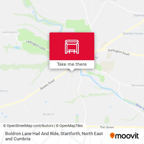 Boldron Lane Hail And Ride, Startforth map