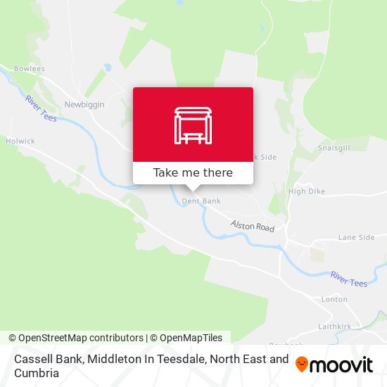 Cassell Bank, Middleton In Teesdale map