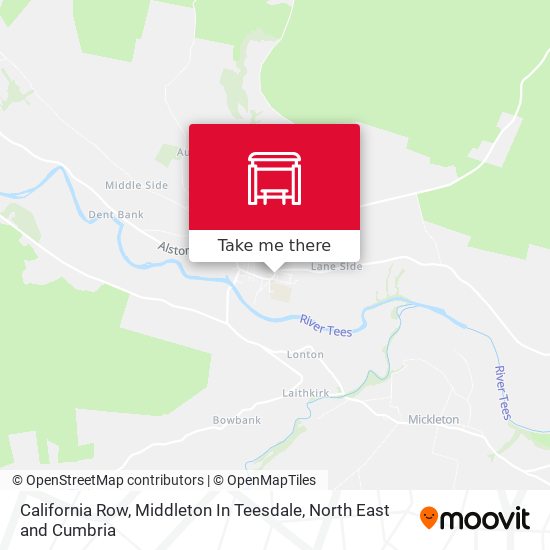 California Row, Middleton In Teesdale map