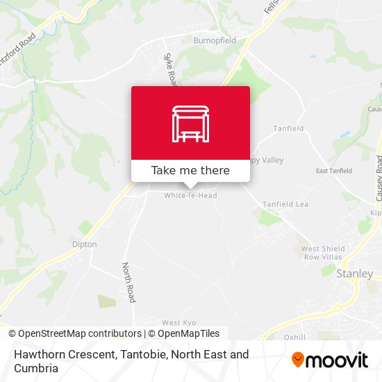 Hawthorn Crescent, Tantobie map