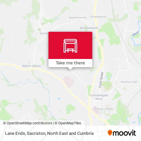 Lane Ends, Sacriston map