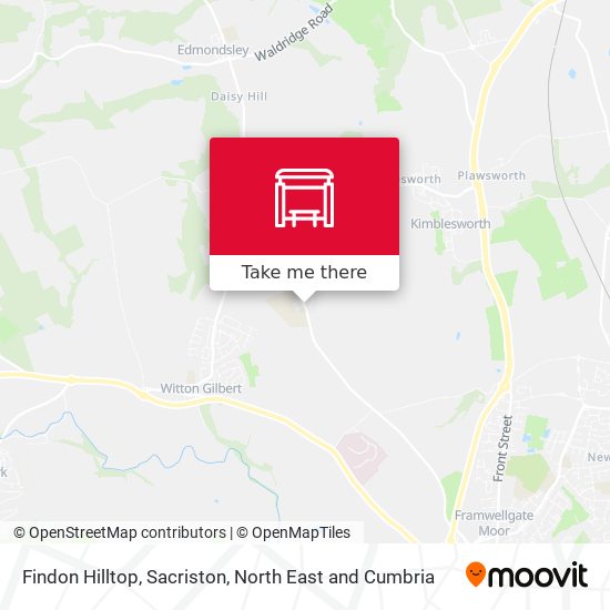 Findon Hilltop, Sacriston map