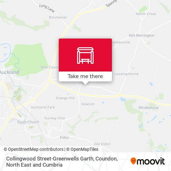 Collingwood Street-Greenwells Garth, Coundon map