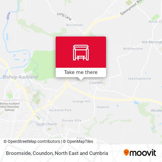 Broomside, Coundon map