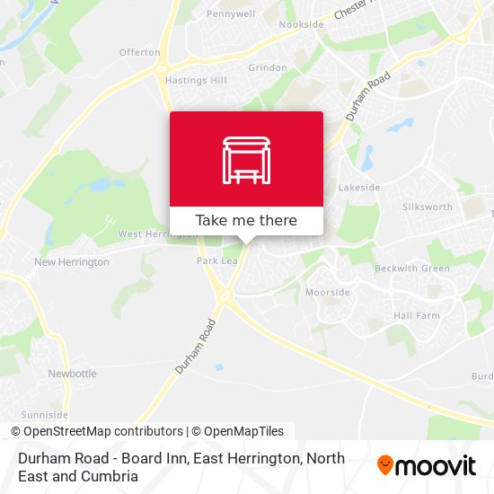 Durham Road - Board Inn, East Herrington map