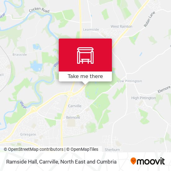 Ramside Hall, Carrville map