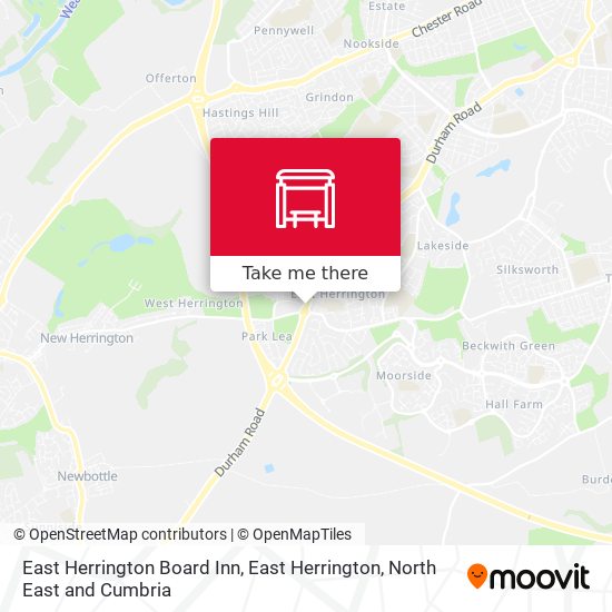 East Herrington Board Inn, East Herrington map