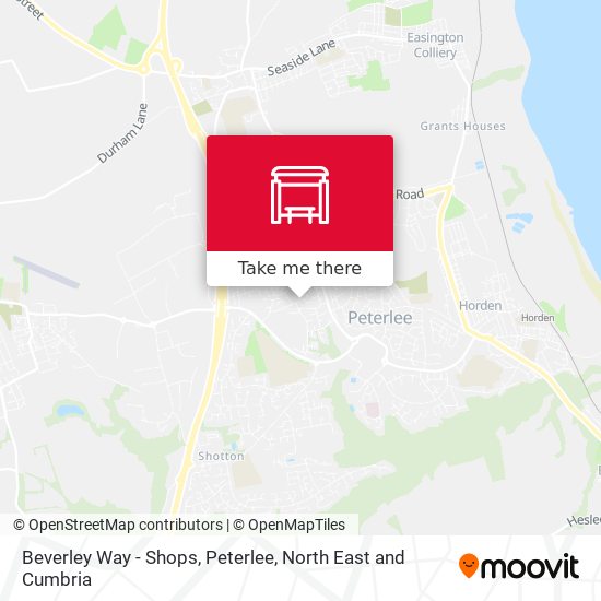 Beverley Way - Shops, Peterlee map