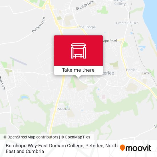 Burnhope Way-East Durham College, Peterlee map