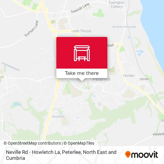 Neville Rd - Howletch La, Peterlee map