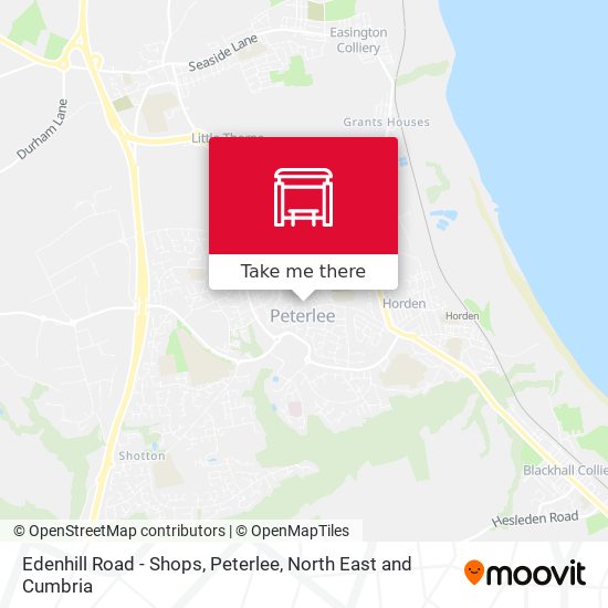 Edenhill Road - Shops, Peterlee map