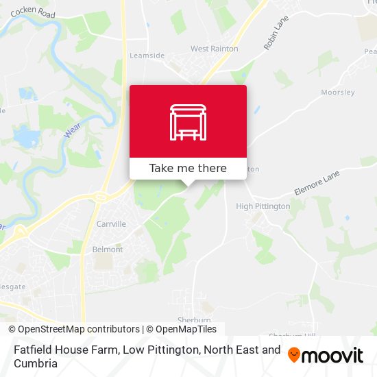 Fatfield House Farm, Low Pittington map