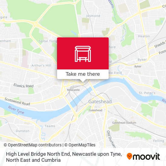 High Level Bridge North End, Newcastle upon Tyne map