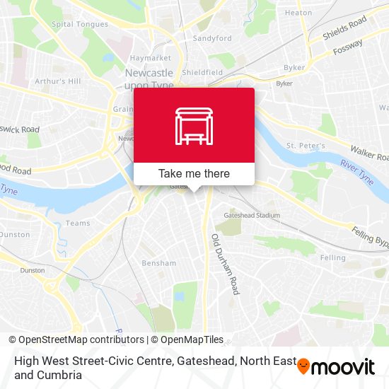 High West Street-Civic Centre, Gateshead map