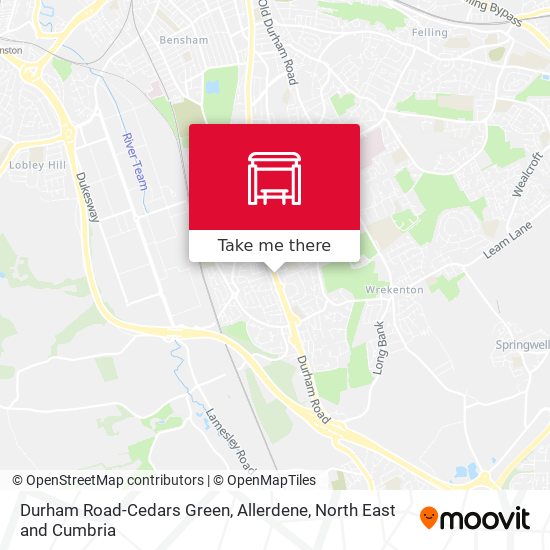 Durham Road-Cedars Green, Allerdene map