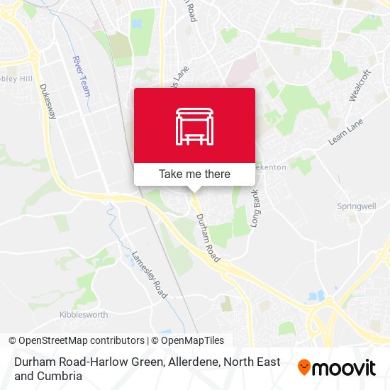 Durham Road-Harlow Green, Allerdene map