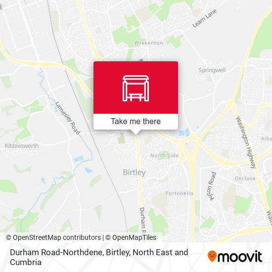 Durham Road-Northdene, Birtley map