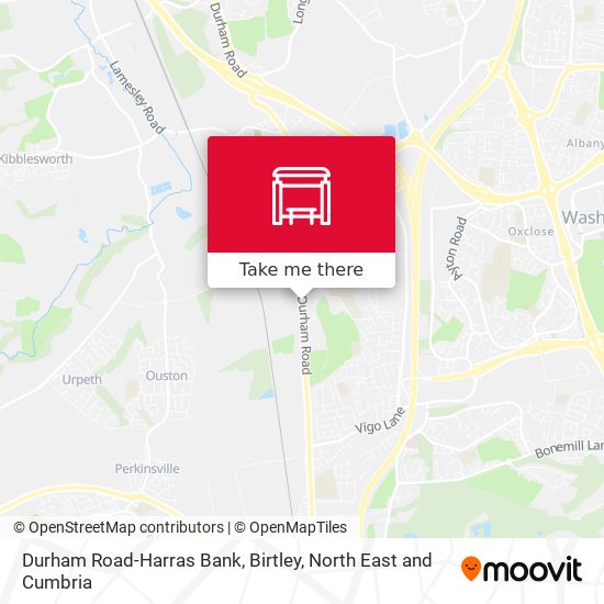 Durham Road-Harras Bank, Birtley map