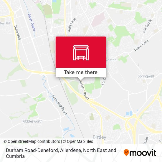 Durham Road-Deneford, Allerdene map