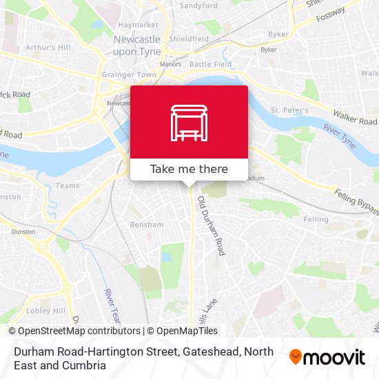 Durham Road-Hartington Street, Gateshead map