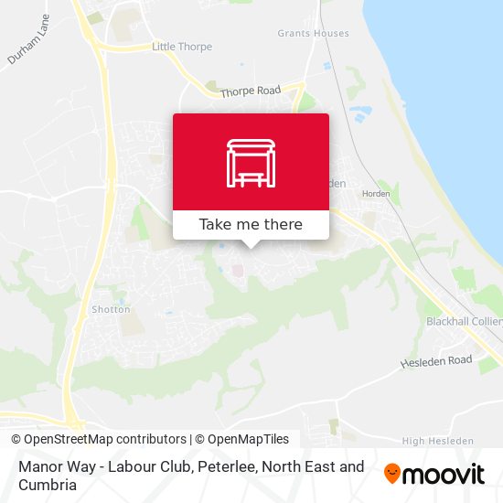 Manor Way - Labour Club, Peterlee map
