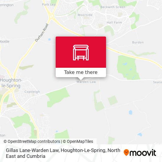 Gillas Lane-Warden Law, Houghton-Le-Spring map