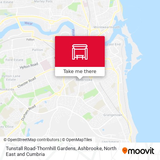 Tunstall Road-Thornhill Gardens, Ashbrooke map