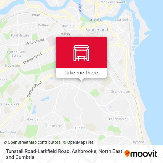 Tunstall Road-Larkfield Road, Ashbrooke map