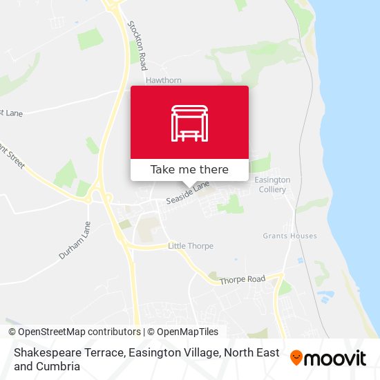 Shakespeare Terrace, Easington Village map