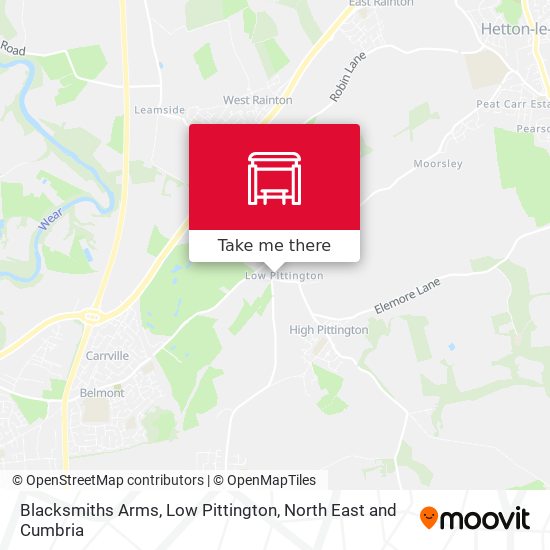 Blacksmiths Arms, Low Pittington map