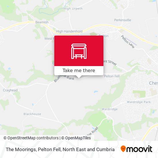 The Moorings, Pelton Fell map