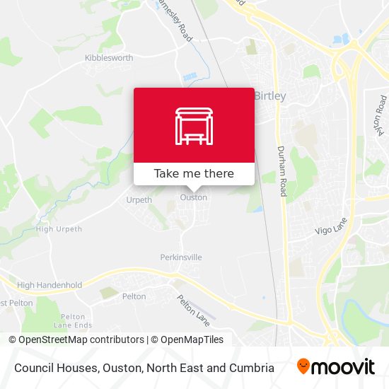 Council Houses, Ouston map