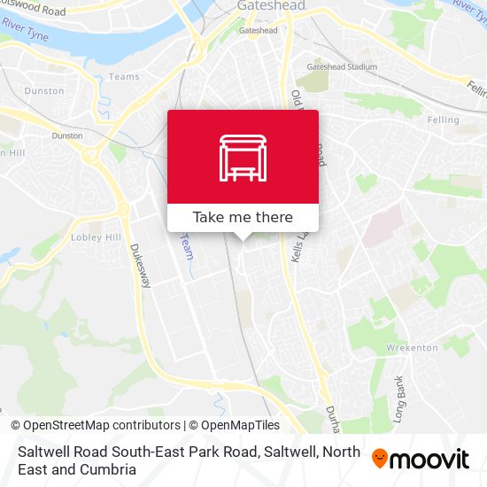 Saltwell Road South-East Park Road, Saltwell map