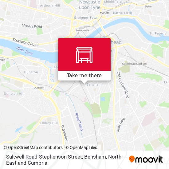 Saltwell Road-Stephenson Street, Bensham map