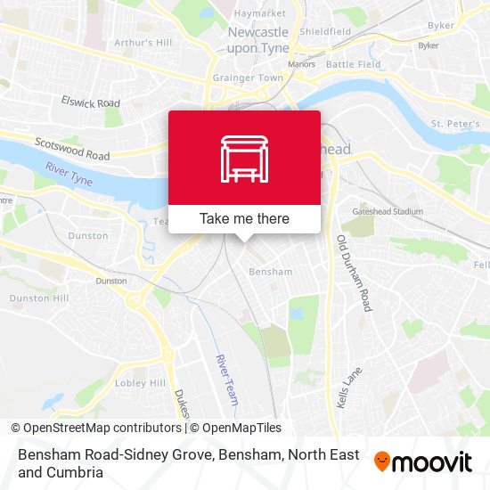 Bensham Road-Sidney Grove, Bensham map