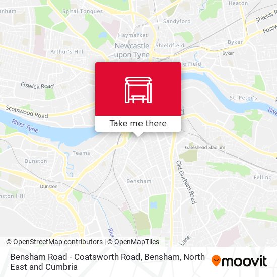 Bensham Road - Coatsworth Road, Bensham map