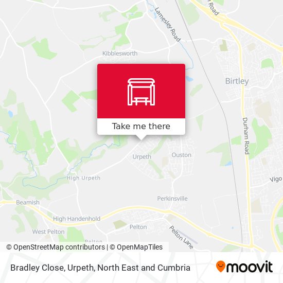 Bradley Close, Urpeth map