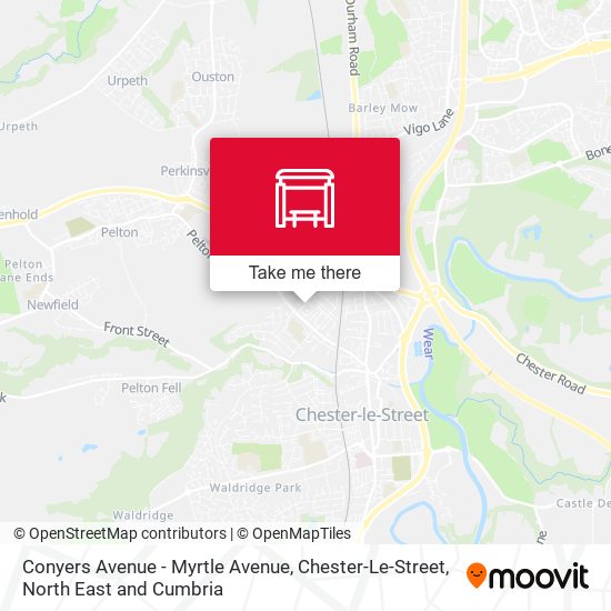 Conyers Avenue - Myrtle Avenue, Chester-Le-Street map