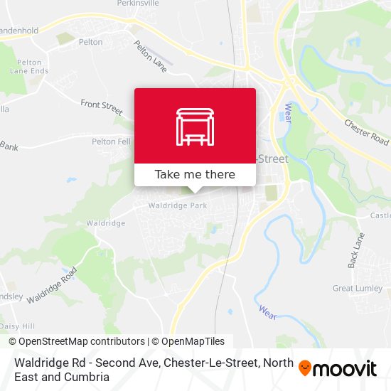Waldridge Rd - Second Ave, Chester-Le-Street map