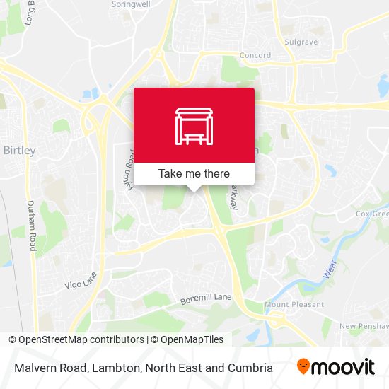 Malvern Road, Lambton map
