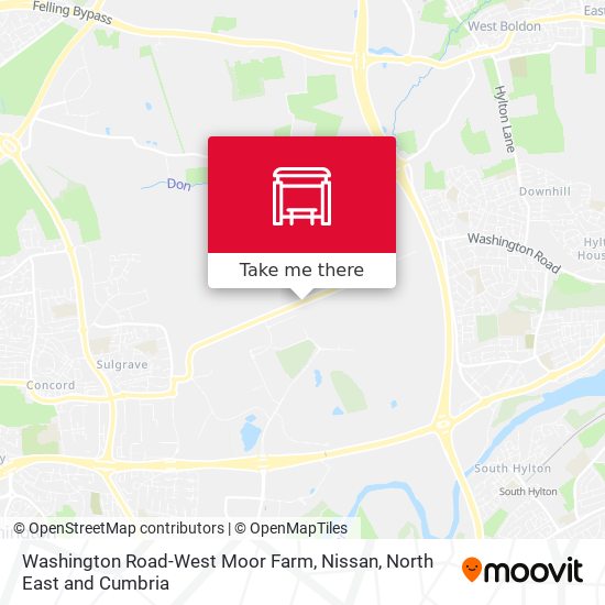 Washington Road-West Moor Farm, Nissan map
