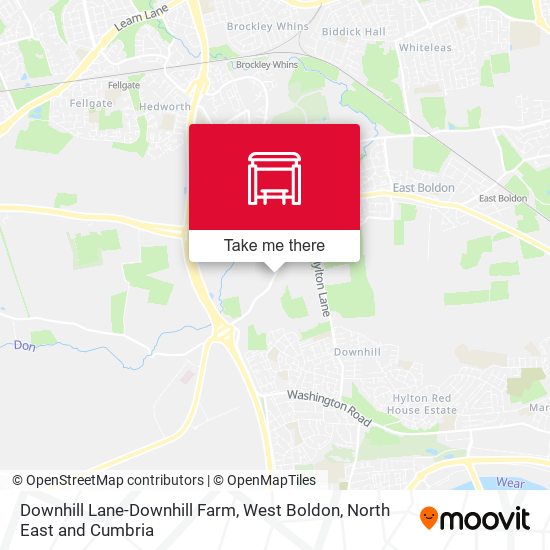 Downhill Lane-Downhill Farm, West Boldon map