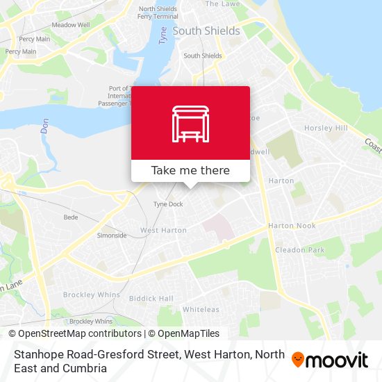 Stanhope Road-Gresford Street, West Harton map