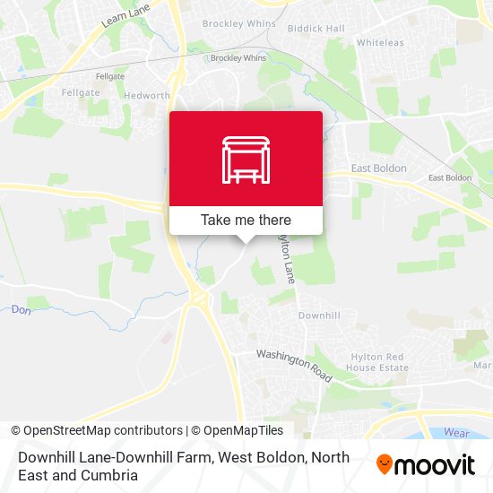 Downhill Lane-Downhill Farm, West Boldon map