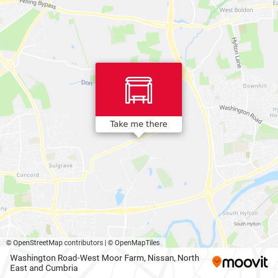 Washington Road-West Moor Farm, Nissan map