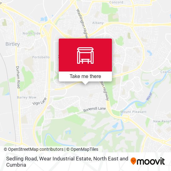 Sedling Road, Wear Industrial Estate map