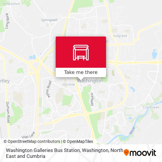 Washington Galleries Bus Station, Washington map