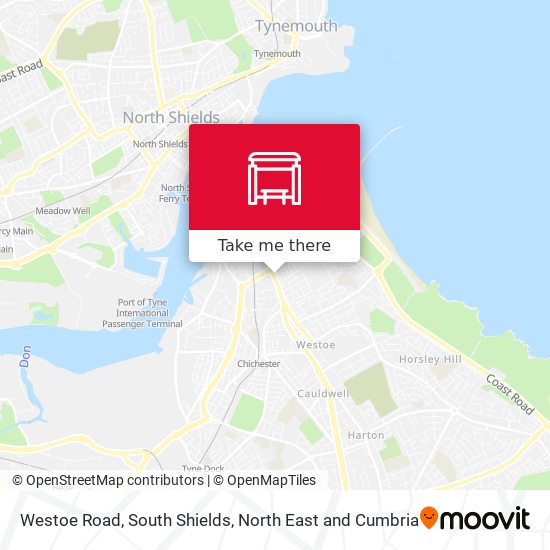 Westoe Road, South Shields map