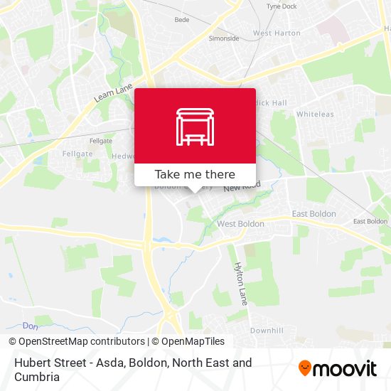 Hubert Street - Asda, Boldon map