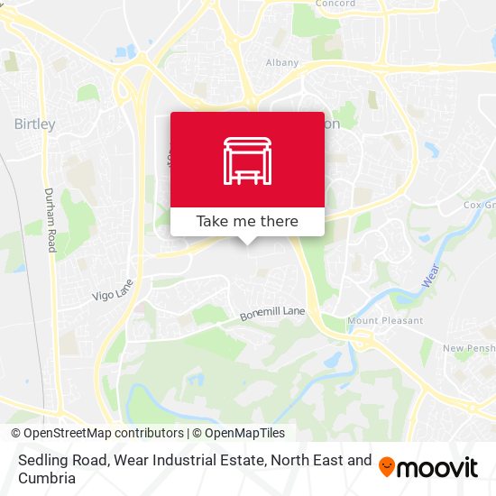 Sedling Road, Wear Industrial Estate map